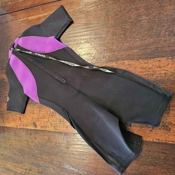 SKI WARM Wetsuit Tempest Ladies Women's Size 8 Purple Black Neoprene Shorty - Picture 8 of 8